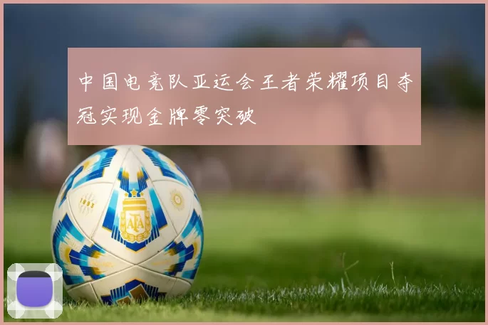 中国电竞队亚运会王者荣耀项目夺冠实现金牌零突破